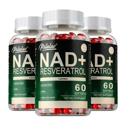 NAD+ Resveratrol - Cellular Health, Healthy Aging, to Support Skin Health, Boost Energy, for Hair, Nails, Skin and Joint Health