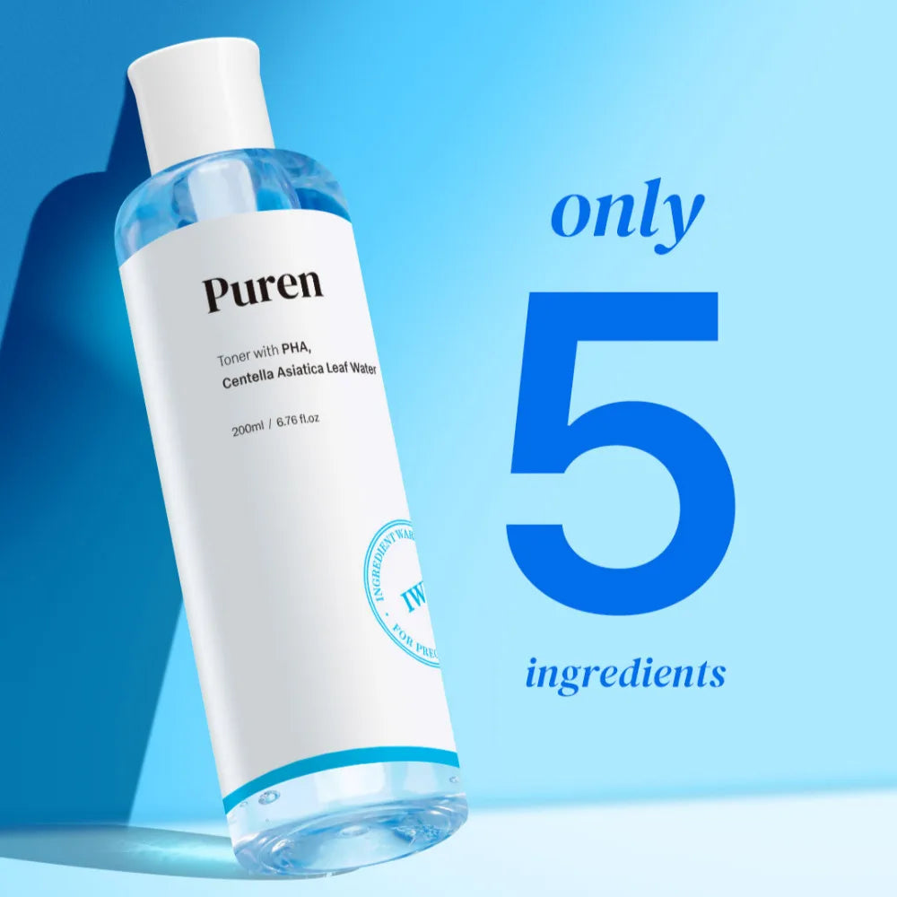PUREN Facial Toner 200Ml Made in Korea Derma Elasticity Soothing Smooth Gentle Skincare Kbeauty Soothing Moisture Maternity
