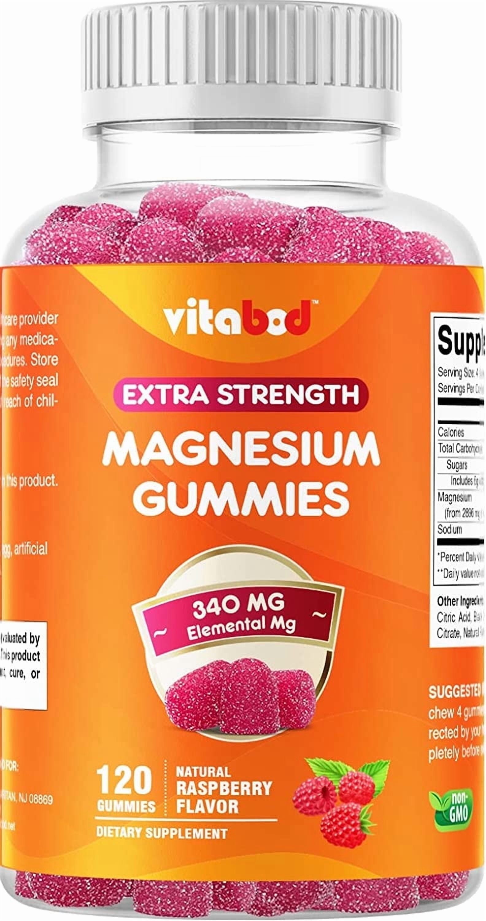 Extra Strength Magnesium Gummies, Supports Nerve Health, Bone Health, Muscle Health - 120 Gummies