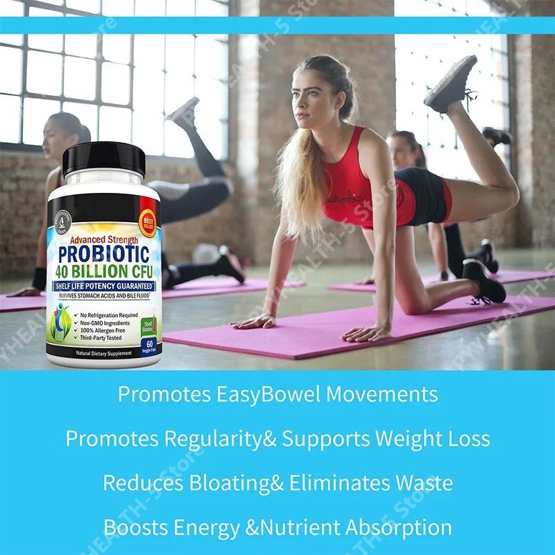 Daily Probiotic Nutritional Supplement - 40 Billion CFU for Gut Health - Probiotics for Men and Women - Digestive Health