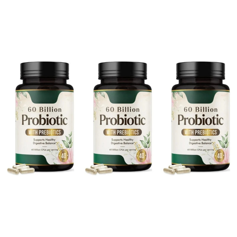 Daily Probiotic Supplement for Digestive Health 60 Billion CFU Shelf Stable Acidophilus Supports Gut Health Immune Support