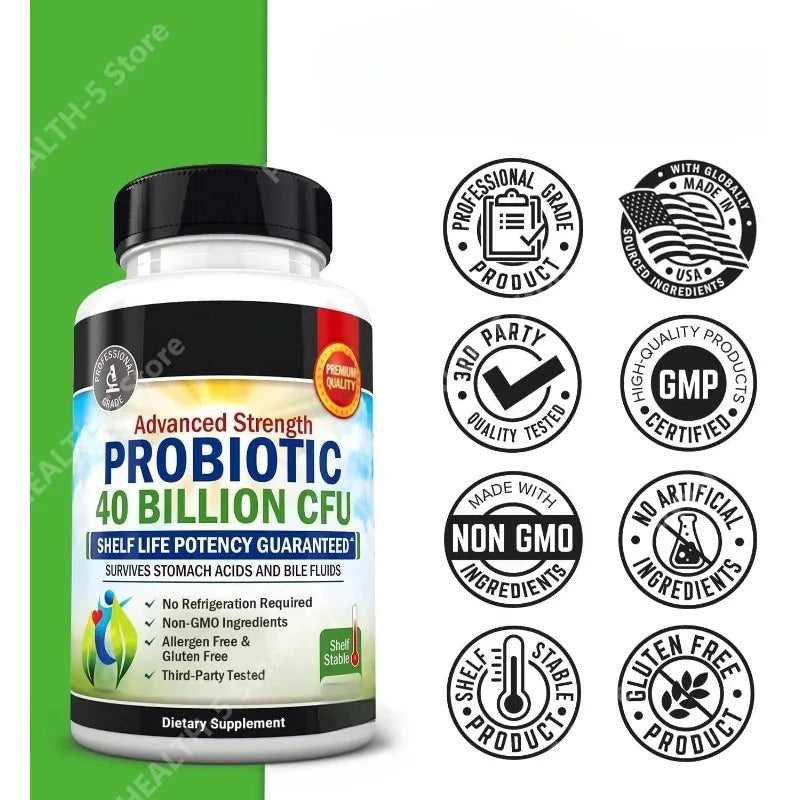 Daily Probiotic Nutritional Supplement - 40 Billion CFU for Gut Health - Probiotics for Men and Women - Digestive Health