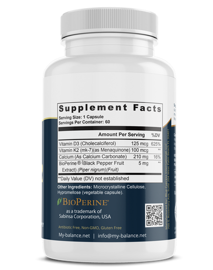 Vitamin D3 + K2 with BioPerine®